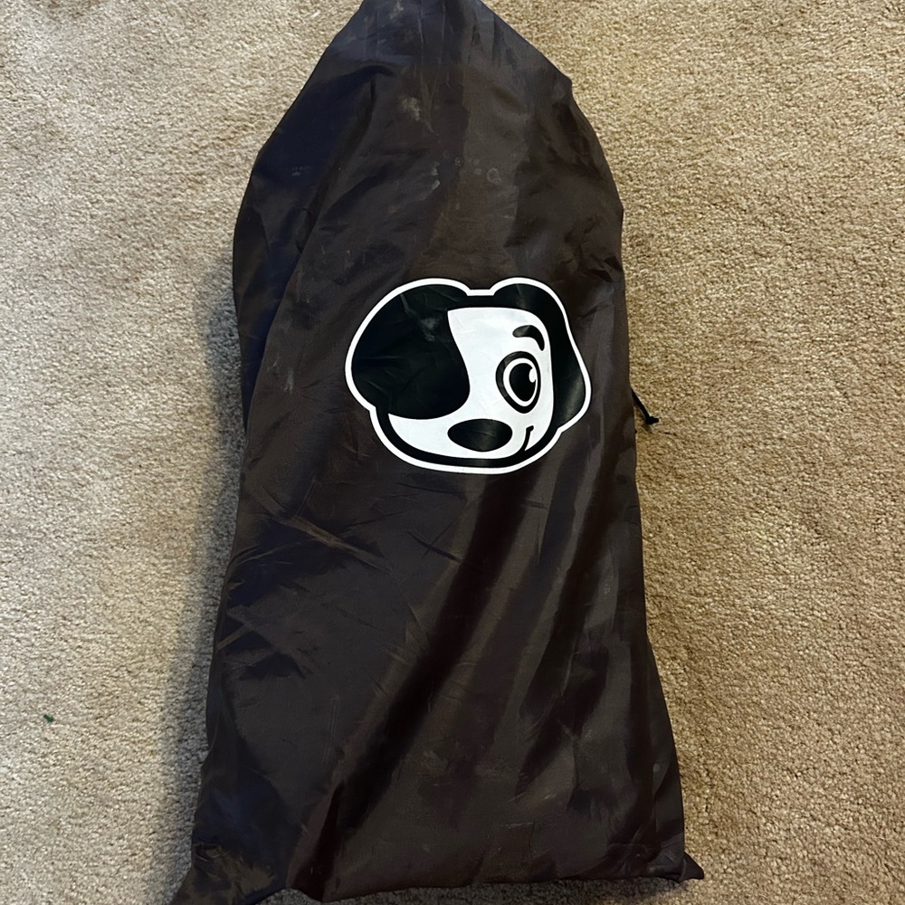 Shrunks Toddler Air Mattress in Black Bag with Cartoon Dog Design
